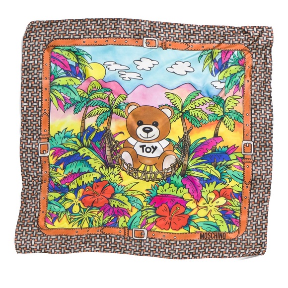 Silk Moschino Square 28 X 28 inch Scarf - Picture 1 of 3